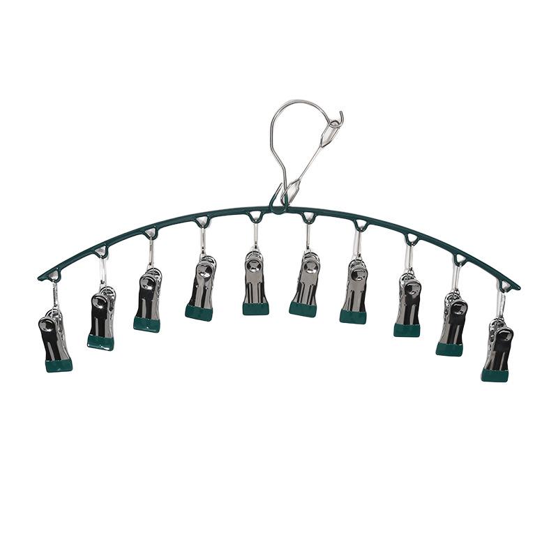 

Складная вешалка для белья из нержавеющей стали, сушилка для нижнего белья и носков, ветрозащитная конструкция с плоской головкой, устойчивая к ржавчине, прочный зажим
