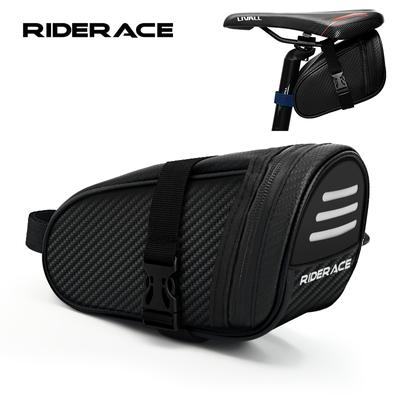 RIDERACE Fahrradsatteltasche, klein, wasserdicht, schwarz, reflektierend, für MTB, Rennrad, Mountainbike, Sitz, Heck, Werkzeugtasche hinten