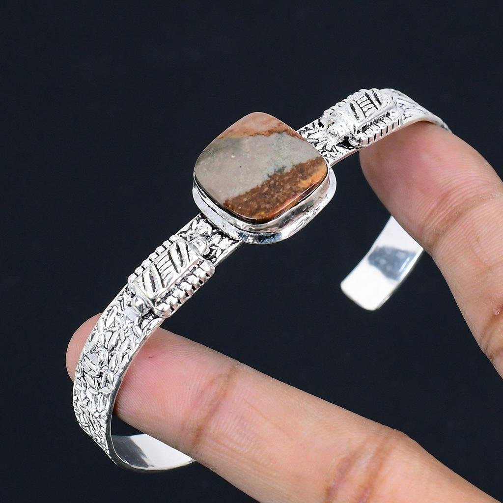 Kissen Natürliche Landschaft Jaspis Perlmutt Hochzeit Neues Armband 925er Silber