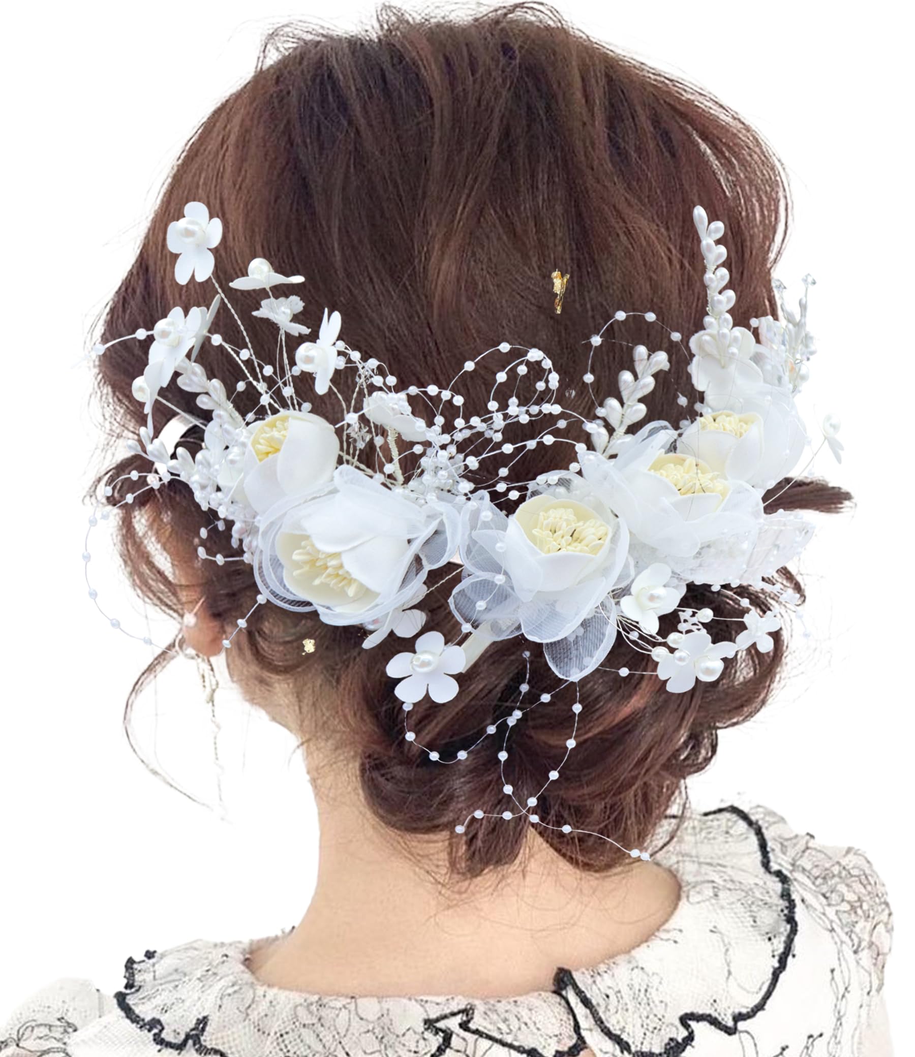 

Bride Tiara Wedding Hair Ornament Headdress Hair Accessory Wedding Japanese Wear Graduation Ceremony F CP1006 [JZOON] Pre-Photoshoot