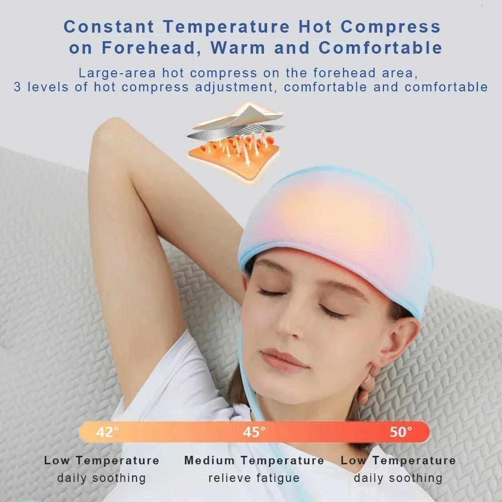 Electric Airbag Head Massager Hot Compress Headband Head Scalp Lifting Deep Massage Scarf Headache Fatigue Relief Acupressure