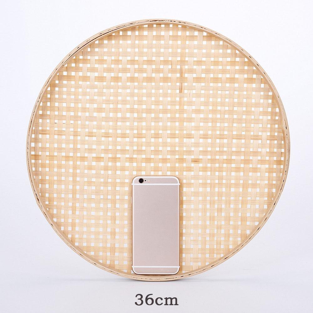 6 Velikostí Pletený Bambusový Cedník Raft Snadno Čistitelný Úložný Koš Nová Kulatá Lopatka Domácí Dekorace