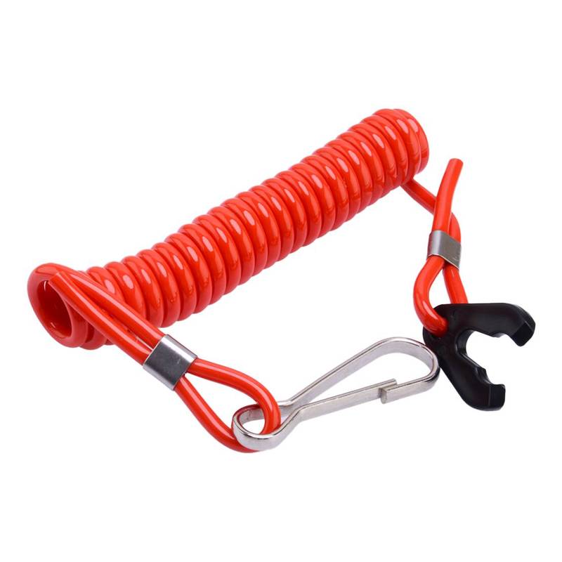 Outboard Engine Motor Kill Stop Switch Safety Tether Lanyard Cord Fit for Yamaha Red Nylon