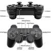 Kabelloser PS2-Controller mit Dual-Shock-Vibration - USB/Bluetooth-Gamepad für PlayStation 2/PC (Transparentes Design + 10m Reichweite)_CD