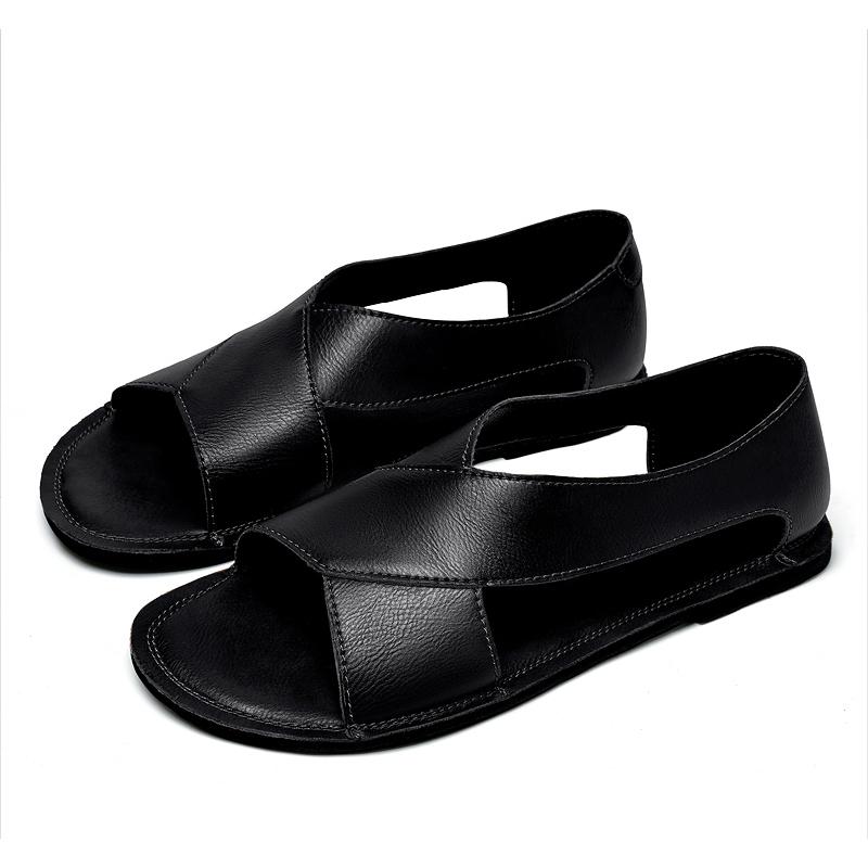 Fashion Summer Comfortable Beach Flats Brand Man Sandals Designer Fashion Men's Leather Casual Loafers Outdoor Non-slip Men Sandalias