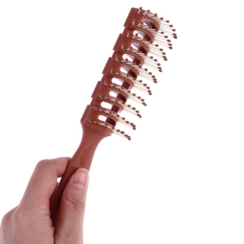 Salon Household Professional Rib Comb of Men’s Pomade Hair Styling Massage Curling Hairbrush for Inner Buckle Modeling