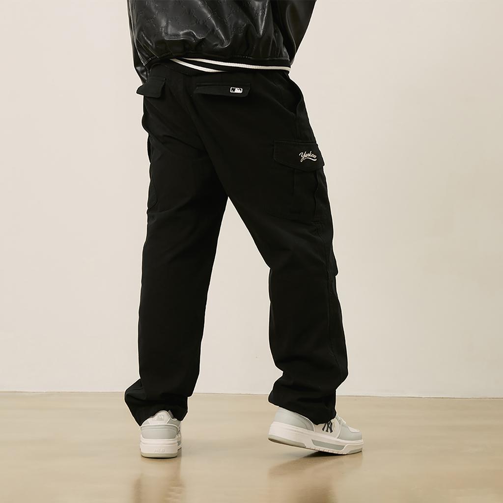 New MLB MLB Preppy Style Collection New York Yankees FW24 Cargo Pants Unisex Black 3AWPV0246-50BKS