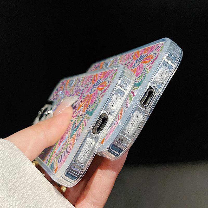 Pink Cartoon Floral Case For iPhone 17 Pro Max iPhone 16 15 14 13 Pro Max 11 17e 16e Plating Lens Frame Clear Soft Silicone Back Cover