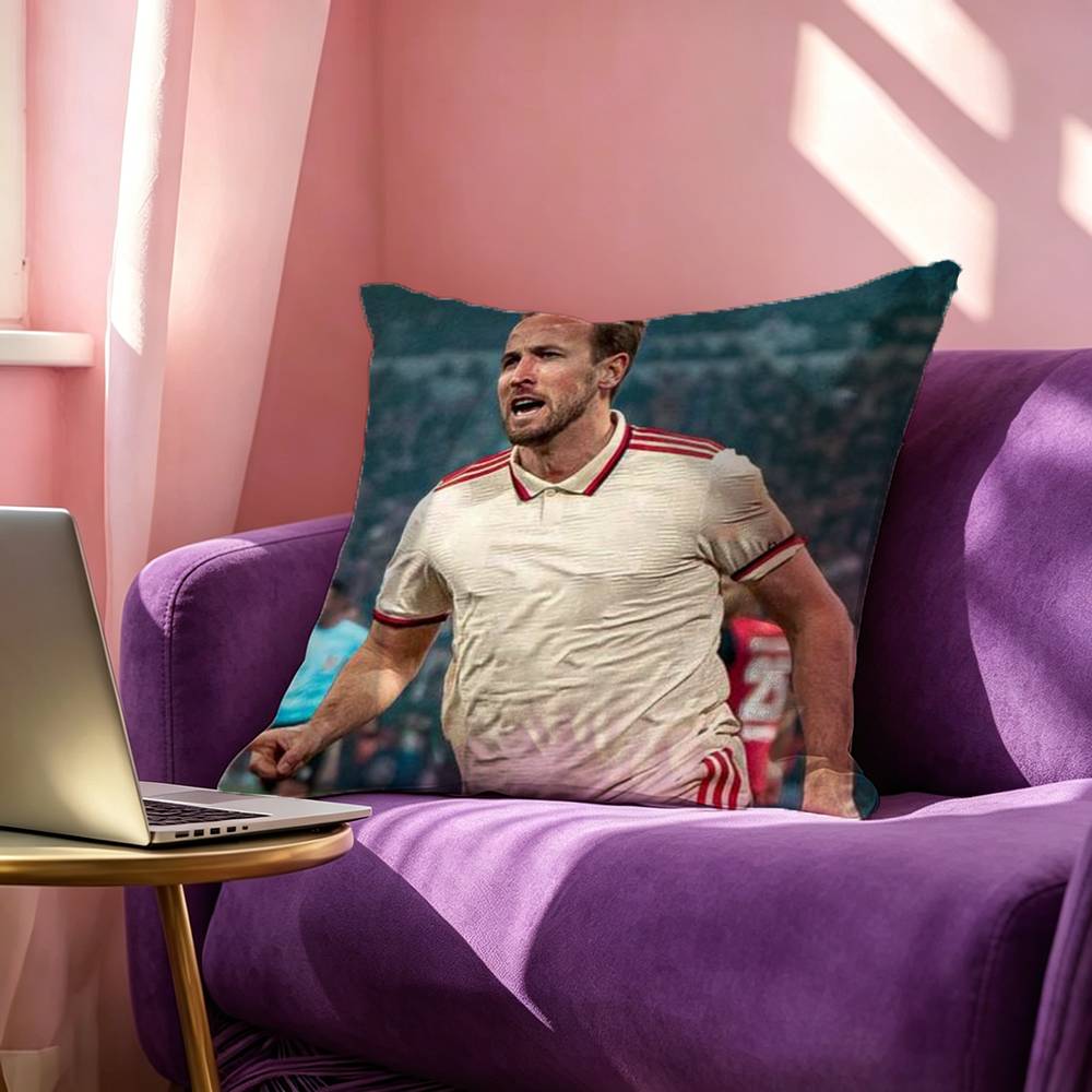 Football Star Harry Kane Pillow Case Square DoubleSided Sofa Cushion Cover Bedroom Bedside Pillow