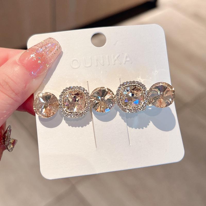 Crystal Hair Clip for Women - Elegant High-End Duckbill & Side Bang Accessories