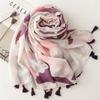 88*180cm Luxury Women Viscose Scarf Ventilate Summer Beach Shawl Cotton Linen Feeling Tassel Pashmina Muslim Hijab Wrap Lady