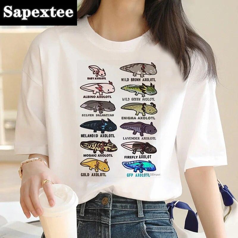 Ajolote Axolotl tricou haine feUnisex kawaii vintage y2k haine imprimeu cuplu haine unisex tricou tumblr estetic