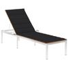 Day and Night - Day and Night Lounger with Cushion Solid Acacia Wood and Stainless Steel
