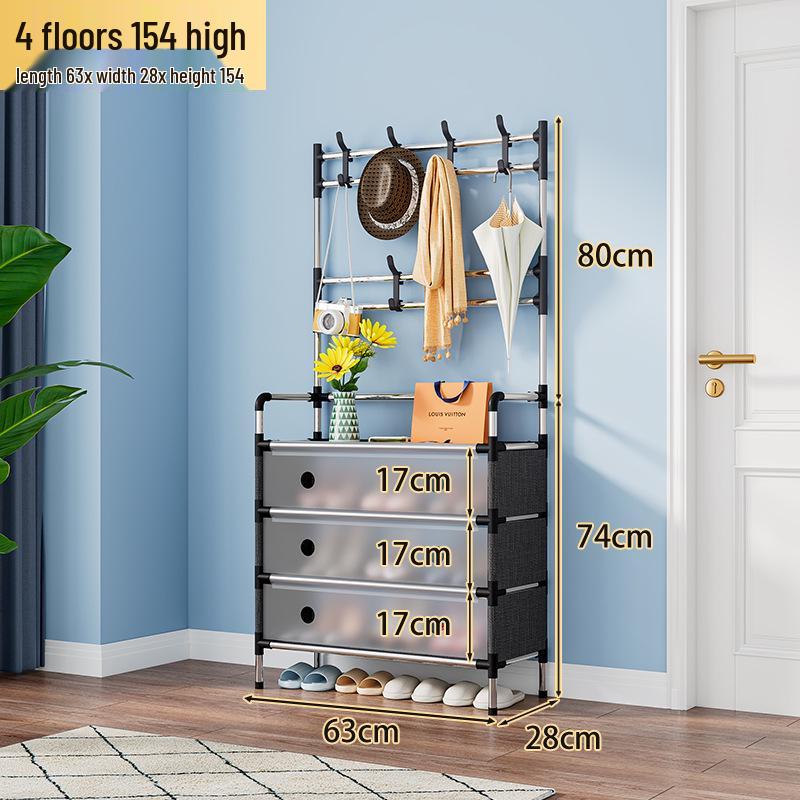 Platzsparendes Mehrschicht-Schuhregal mit Staubschutz für Wohnheime