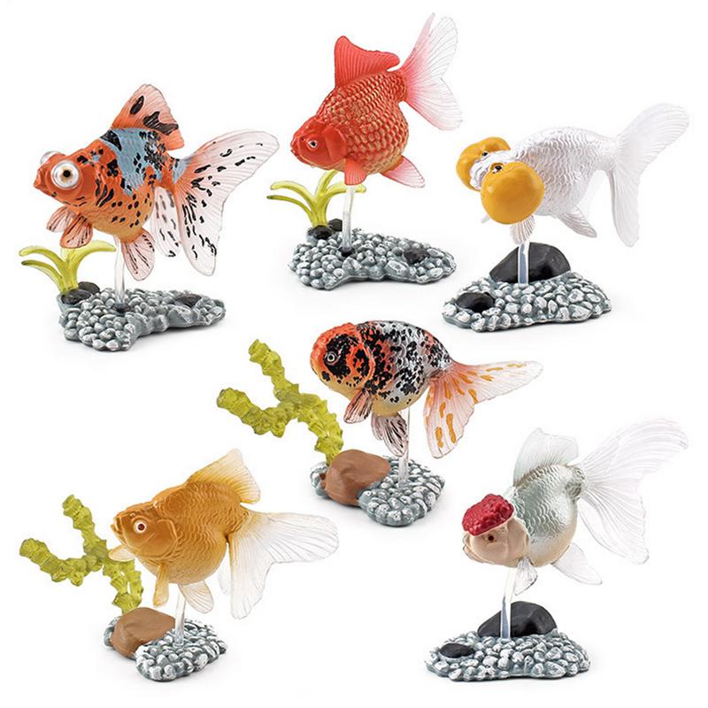 Aquarium Ornaments 6 Pieces Artificial Fish Aquarium Statue Under Water Realistic Animals With Base For Library Bedroom Living