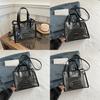 Stylish Large Capacity Transparent Jelly Shoulder Bag For Mothers 2024 Spring New Street Fashion Tote Bag
