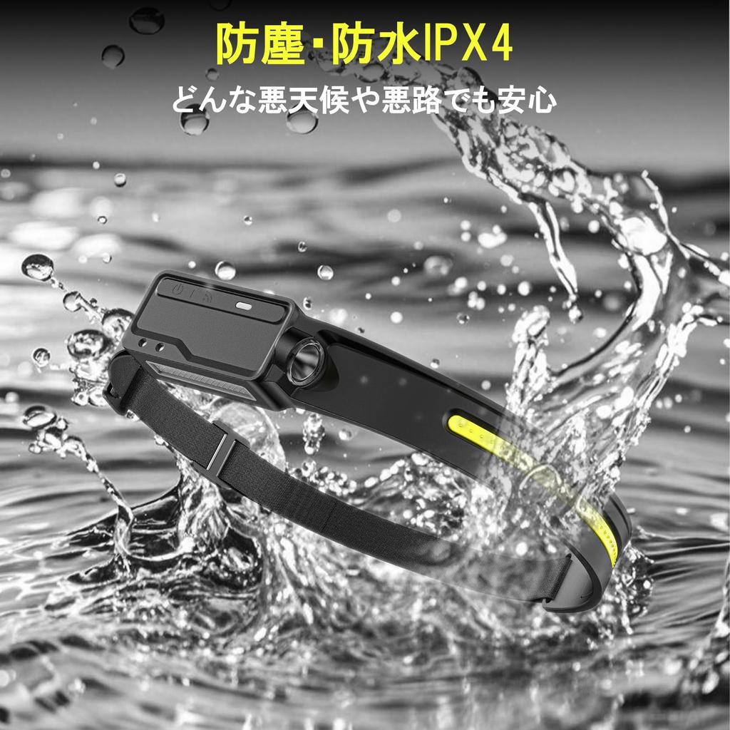 LUTW Wiederaufladbare LED-Stirnlampe mit COB P8 Licht Weitstrahl 4 Beleuchtungsmodi 500lm Hoch 8 Stunden Dauerlicht Wasserdicht für Stromausfall Outdoor