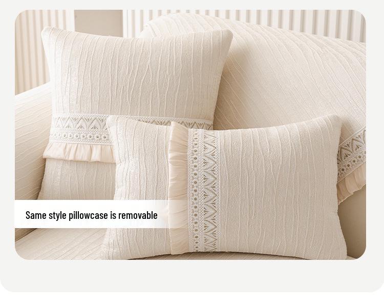 2025 Universal All-Season High-End Cream Sofa Cushion and Non-Slip Cover Set