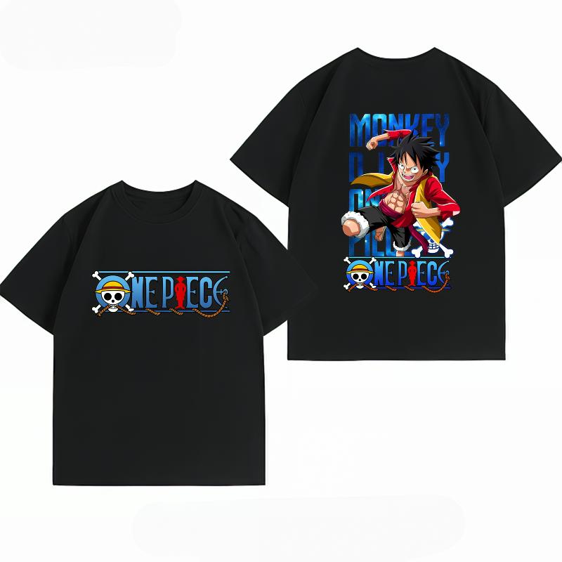 Unisexs Clothing New 100 Cotton Breathable Summer TShirt One Piece Luffy Print Casual Streetwear Unisexs Tops