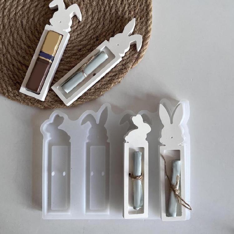 Rabbit Cash Holder Silicone Mold Easters Bunnies Resin Casting Mold Easters Gift Box Resin Mold Holiday Party Decors