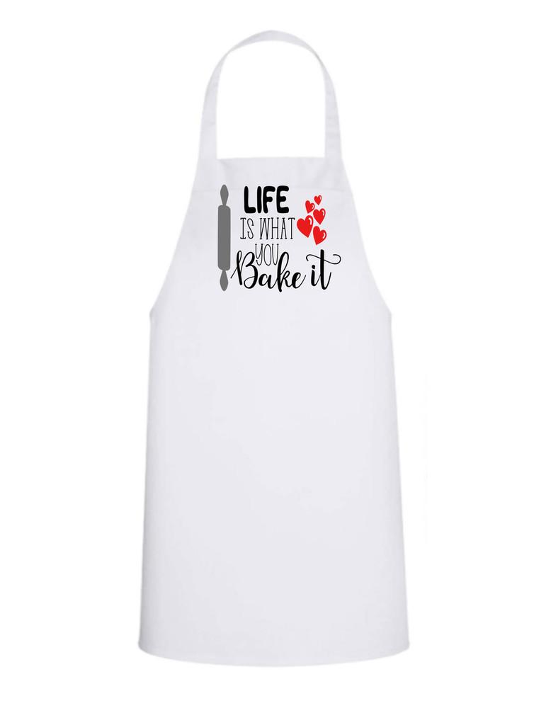 Life Is What You Bake It - White Apron with Color design Great Gift Unisex T-Shirt XXXXL