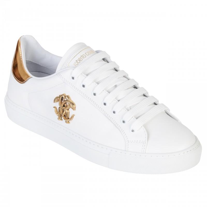 Roberto Cavalli Herren Leder Spiegel Schlangen Sneaker - Größe: 41