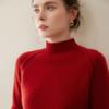Women's Cashmere Knit Drop Shoulder Sweater - Half-High Collar, Long Sleeve, Warm & Versatile Inner Wear