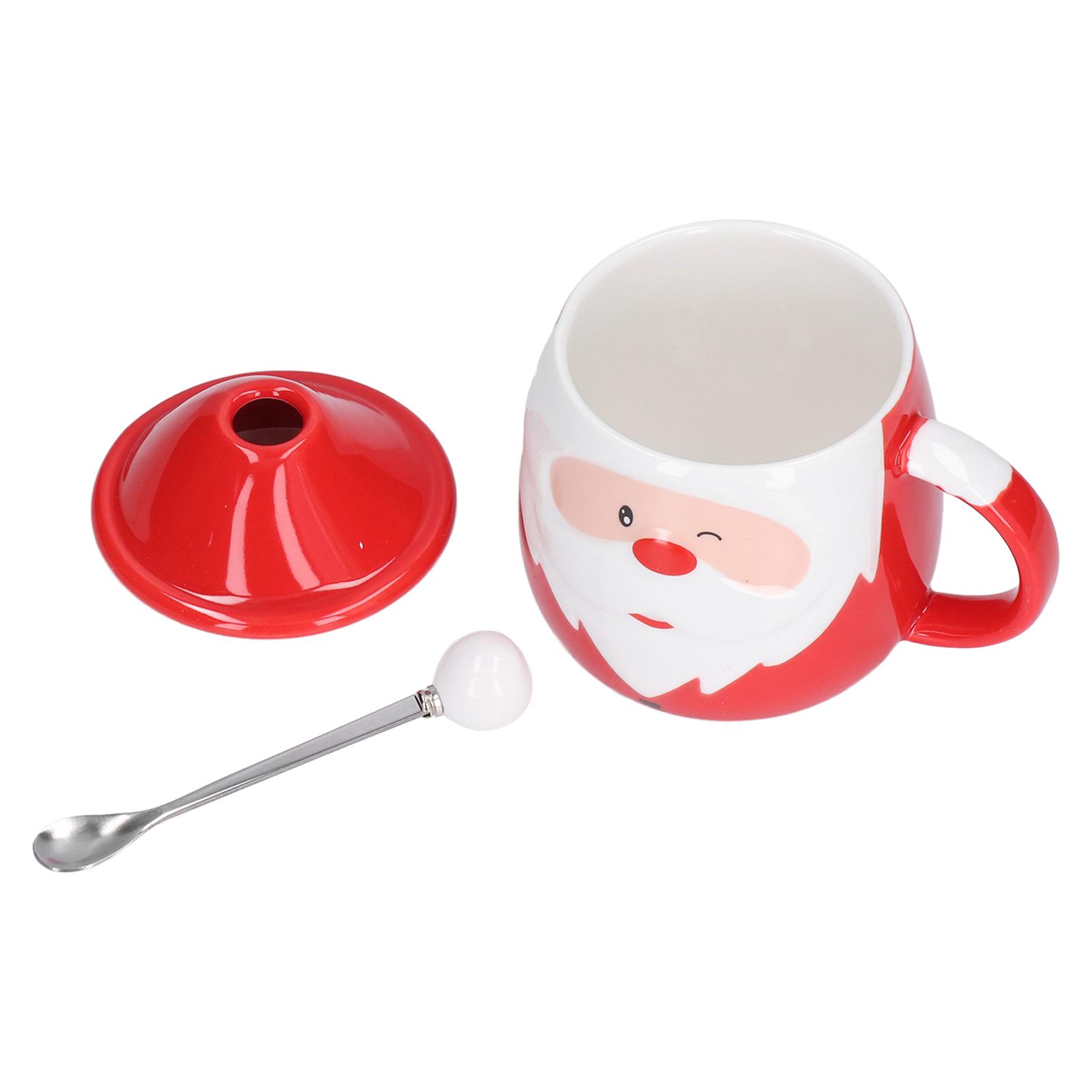 

450 мл Рождественская чашка Большая емкость Керамическая чашка для чая, молока, кофе кружка с крышкой ложка для дома Тип D L