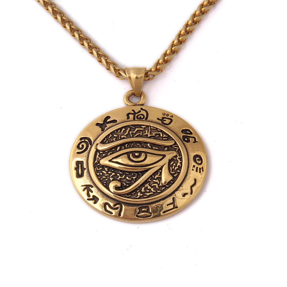 Collier pendentif œil vintage œil qui voit tout pour hommes et femmes, amulette religieuse, bijoux