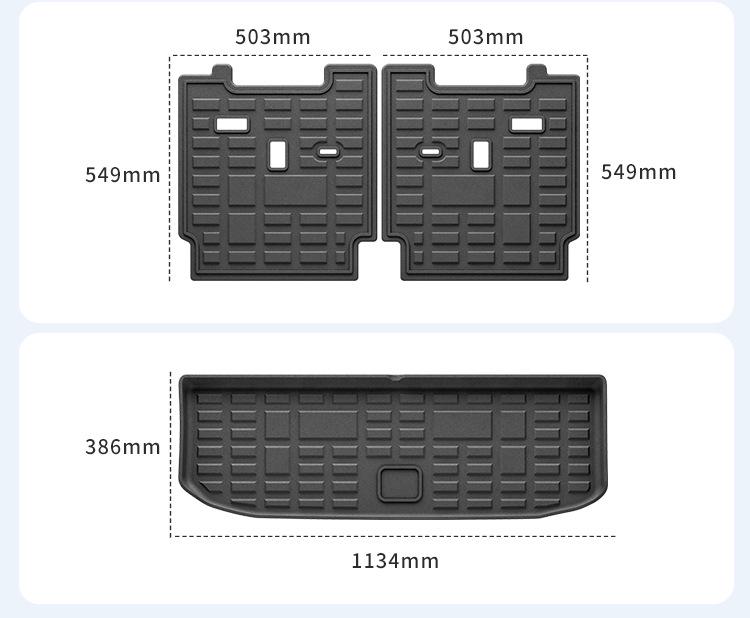 Eco-Friendly TPE Floor Mats for 2023 Jishi 01, Six/Seven-Seater - Complete Set for Trunk and Interior.