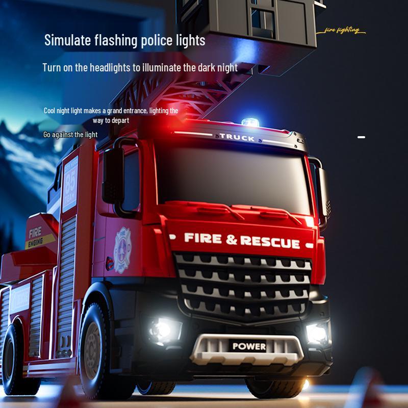 Children's Large Firefighter Truck Toy: Water-Spraying Alloy Model for Boys & Girls