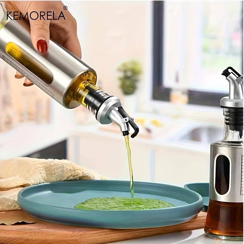 1/2PCS Glass Oil Bottle Olive Oil Dispenser Switch with Scale Sauce Seasoning Container Kitchen Outdoor Barbecue Supplies