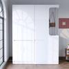 Extra Large Wardrobe 140 x 40 x 170 cm, with Drawers and Storage Compartments, Open Clothes Area with Storage Space, White (on the Right Side)
