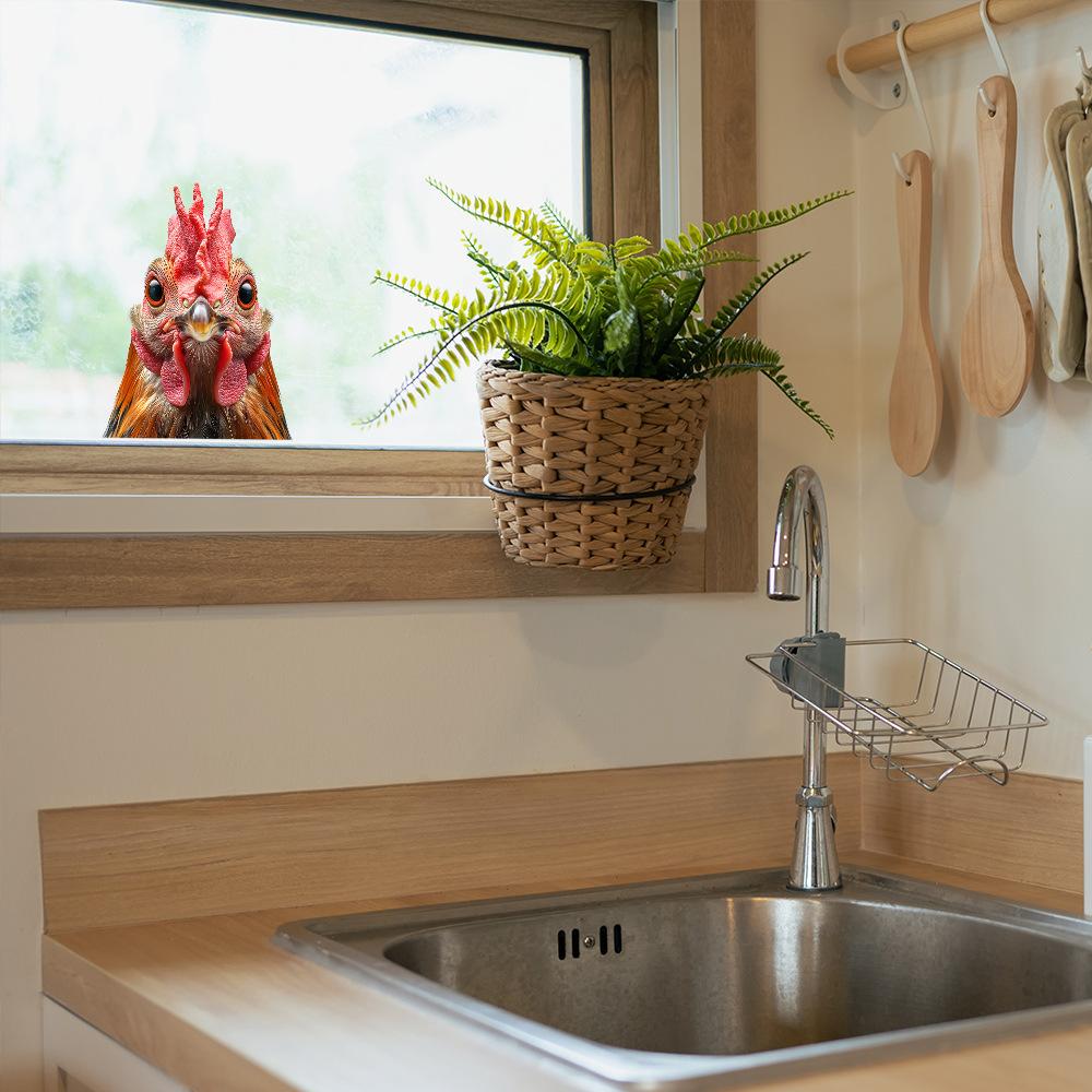 Imitation Tier Hahn Balkon Glas Heimverschönerung und Dekoration Statische Elektrizität Fensteraufkleber