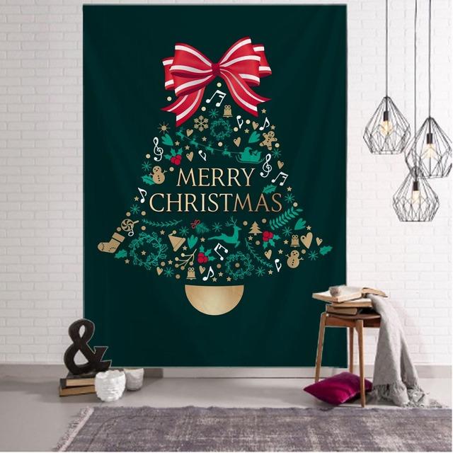 Świąteczny gobelin Prezenty świąteczne kominek Święty Mikołaj Choinka gobelin pokój akademik dekoracja wnętrz wisząca na ścianie