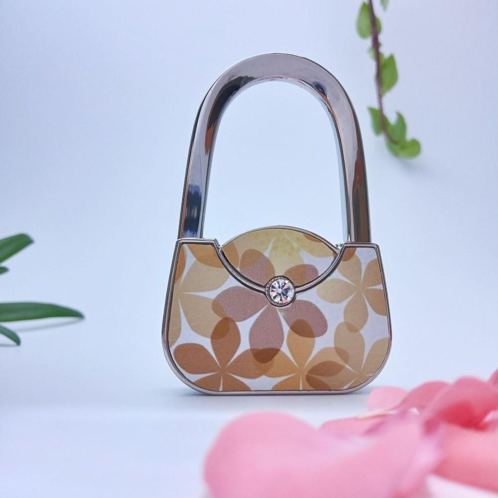 New Foldable Handbag Hook Cute Shape Portable Folding Bag Hook Alloy Material Lovely Design Purse Hanger Holder Home Decoration