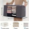 [Cutie de depozitare pliabilă] 1 buc Cutie de depozitare pliabilă din material textil de mare capacitate - Design matlasat durabil negru și gri, ideală pentru organizarea hainelor