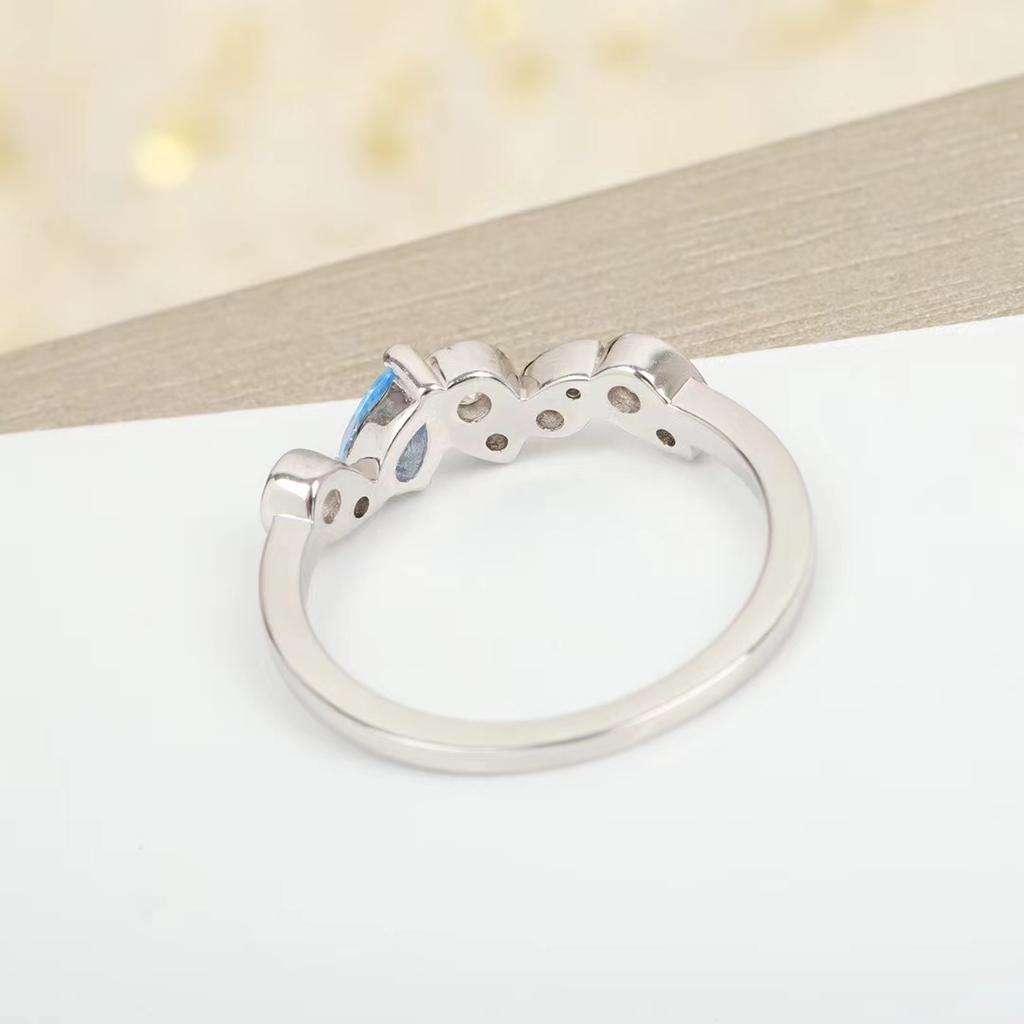 New Trend High Quality Anniversary Hot Sale European Famous Brand Pure Luxury Jewelry Rings For Women Water Drop Rose Gold