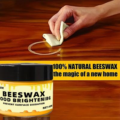 1 Cuidado Natural de Cera de Abejas para Suelos de Madera, Cuidado de Escritorios, Cuidado de Mesas de Comedor, Cera para Muebles con Impermeabilización, Antigrietas y