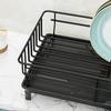 Single Layer Hollow Dish Rack Kitchen Countertop Rack with Drainage Tray Multifunctional Tableware Rack Rust Resistant Durable
