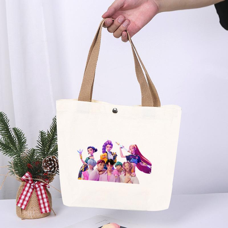 K-Pop Anime Cartoon Printed Student Fashion Casual Canvas Bag Going Out High Value Portable Shoulder Bag