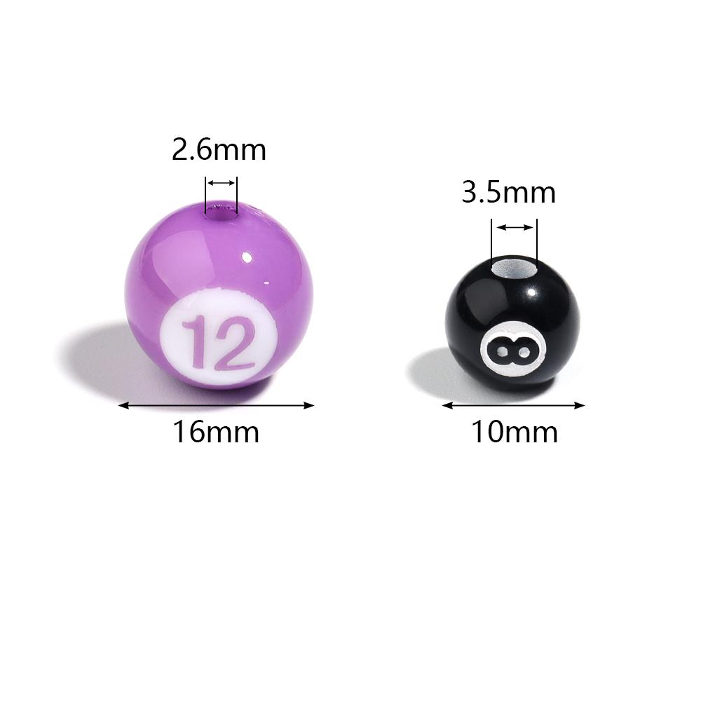 10/50Pcs Colorful Billiards Shape Round Beads Loose Spacer Acrylic Beads For DIY Bracelet Keychain Jewelry Making Accessories
