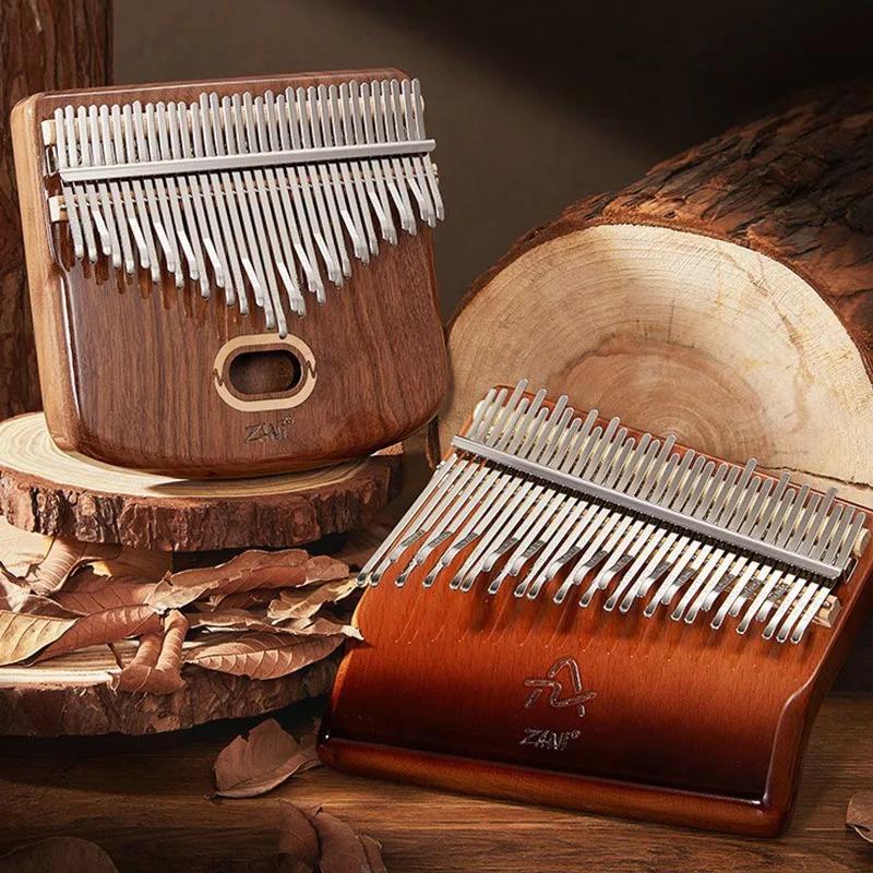 Caixa de Kalimba de Madeira Terapia Sonora 34 Notas Teclado Musical Infantil Kalimbas Suporte Iniciante Escala Instrumento Musical Piano de Polegar Portátil Acessório