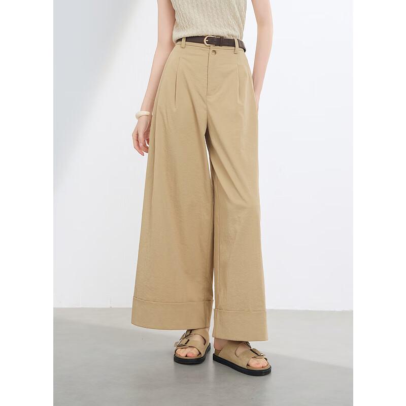 

Sancai Women s High-Waisted Rolled Hem Cropped Wide-Leg Pants XL