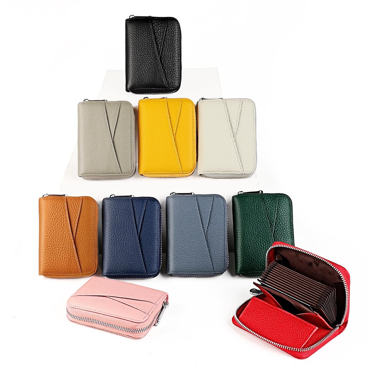 Cartera Minimalista De Cuero Genuino Con Cremallera Para Mujer — фото 3