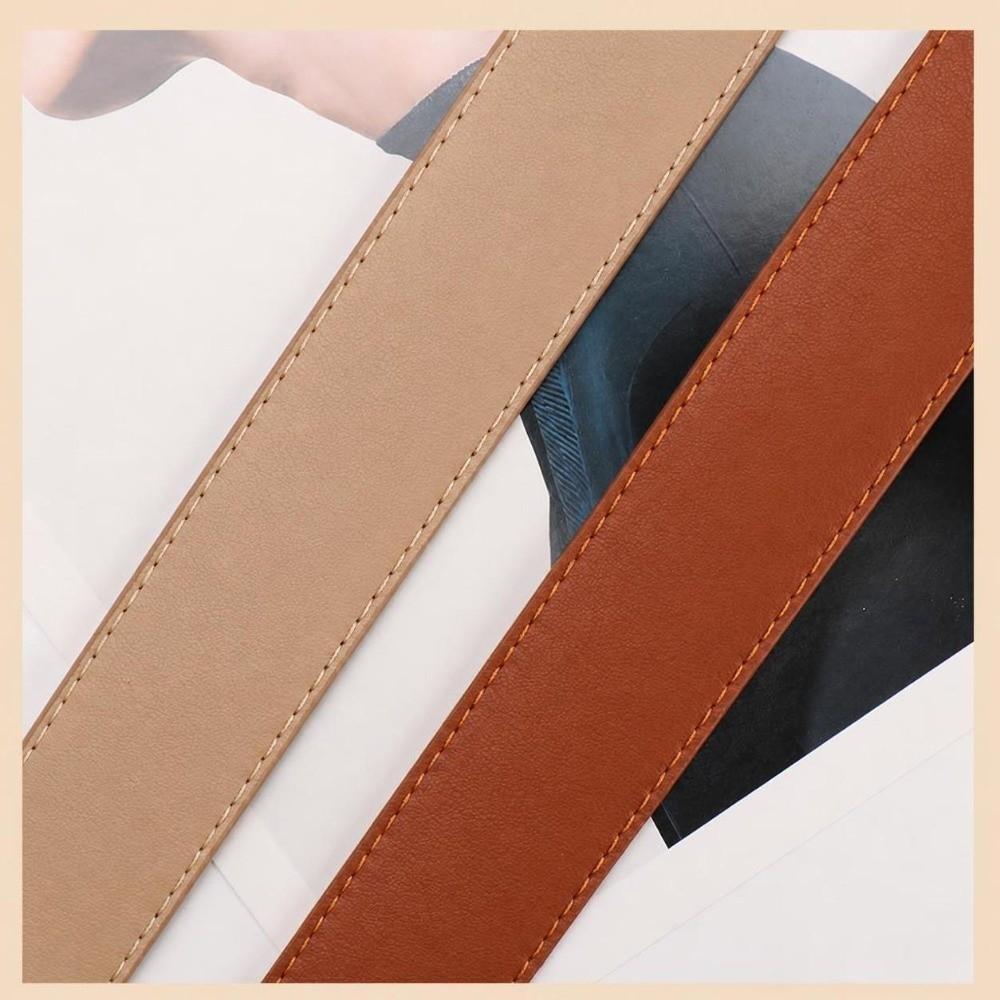 Faux Leather Waist Belt Oval Pin Buckle Waist Strap Classic Leather Waistband  For Women