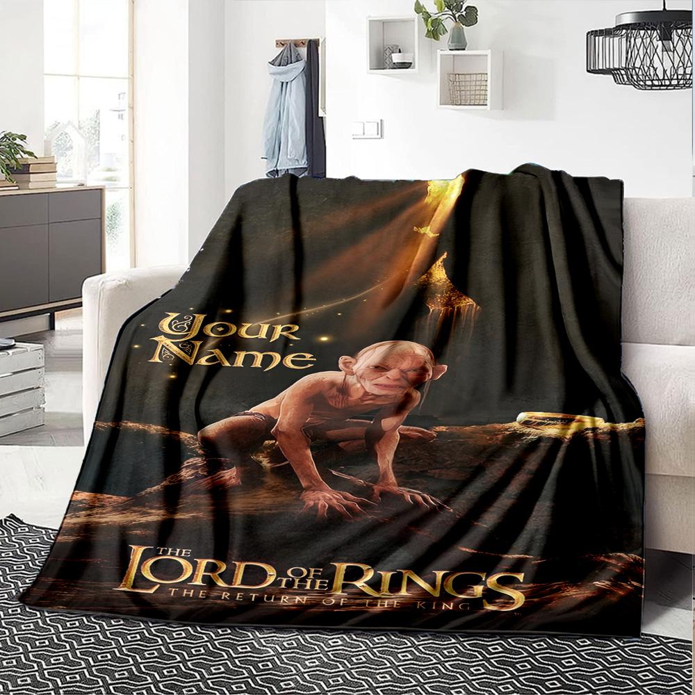 Lord Rings Customize Text Blanket Gift Customizable Blanket Soft & Cozy Versatile for Nap Chair Bed Couch Ideal for All Seasons