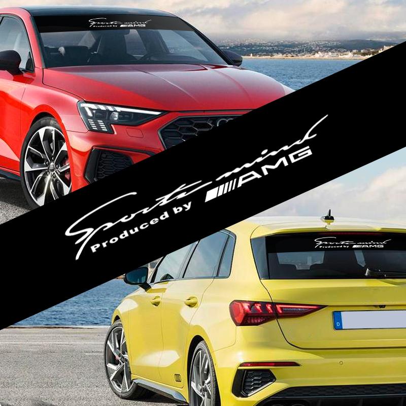 1 sztuka Dekoracyjne Naklejki na Osłonę Przeciwsłoneczną Przedniej Szyby Samochodu Dla Mercedes Benz W211 W203 W204 W210 W124 AMG W202 CLA W212 W220 W205