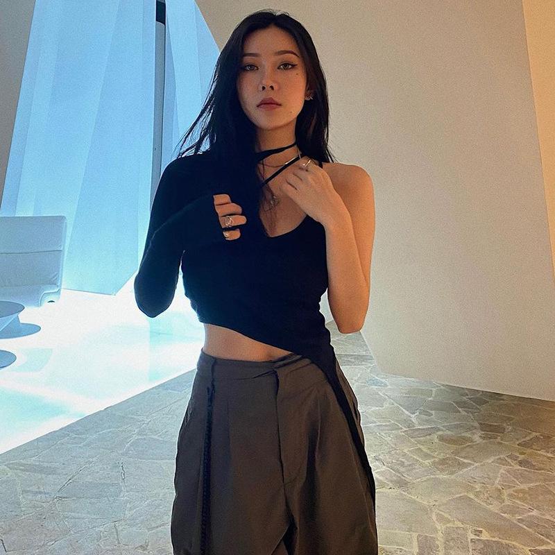 Hollow Out Blusas One Off Shoulder Summer Clothes Tshirts for Women Top Female T-shirt Women's T-shirt Black Sexy Tops T Shirt