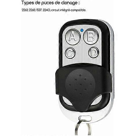 Copy Remote Control Clone Metal Remote Control 4 Buttons Key Fob Fax with Cover Protector, 433Mhz
